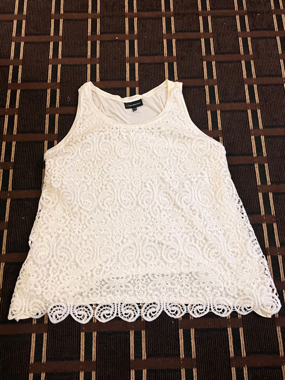 Women’s Lane Bryant White Doliy Floral Tank Top Shirt Shortsleeve 22/24 (616)